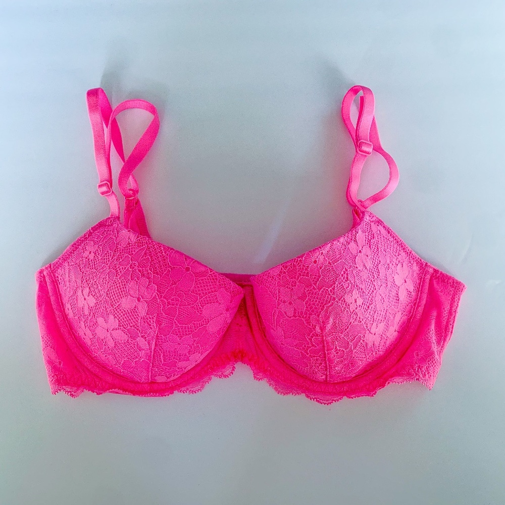 Victoria's Secret Hot Pink Dream Angels Lined Balconet Bra